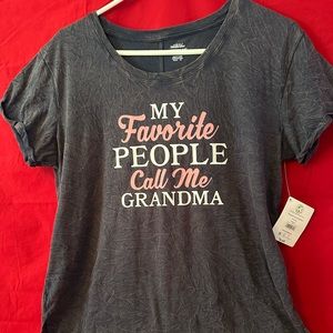 Ladies NWT black stone washed look tee shirt